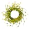 20" Yellow Forsythia & Leaves Artificial Spring Floral Wreath